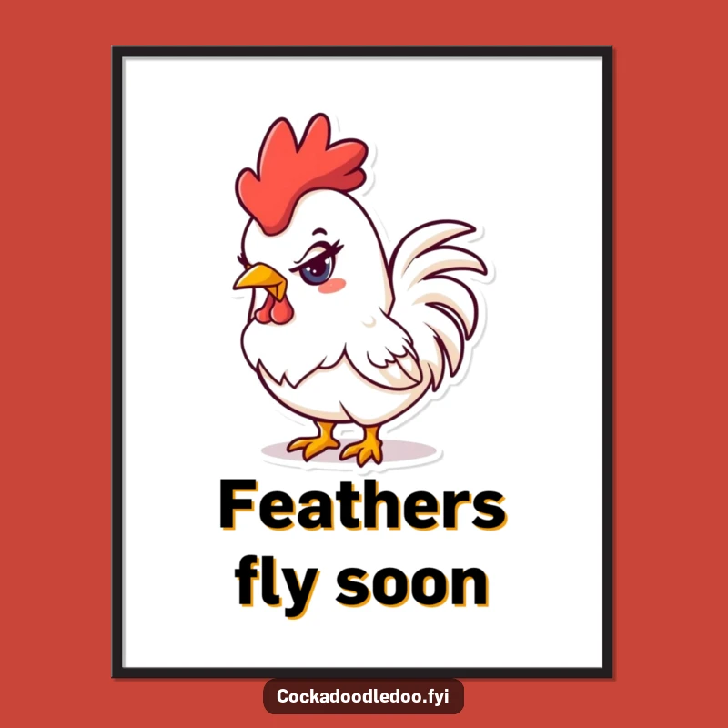 Funny Mischievous Rooster Digital Art: Instant Naughty Charm for Your Walls, Downloadable