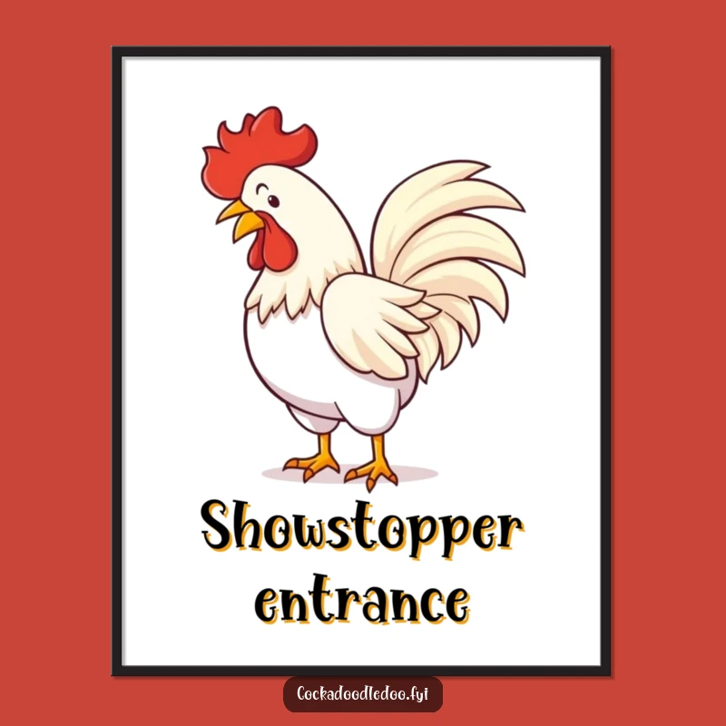 Funny Rooster Bow Digital Art - Instant Hilarious Decor for Your Space