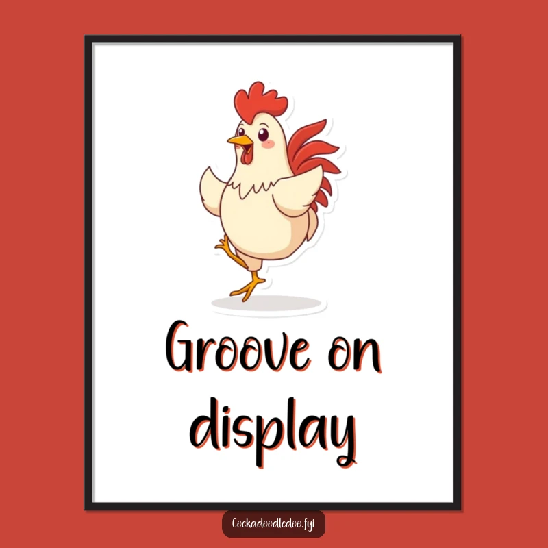 Funny Dancing Rooster Digital Art: Instant Download for Hilarious Home Decor
