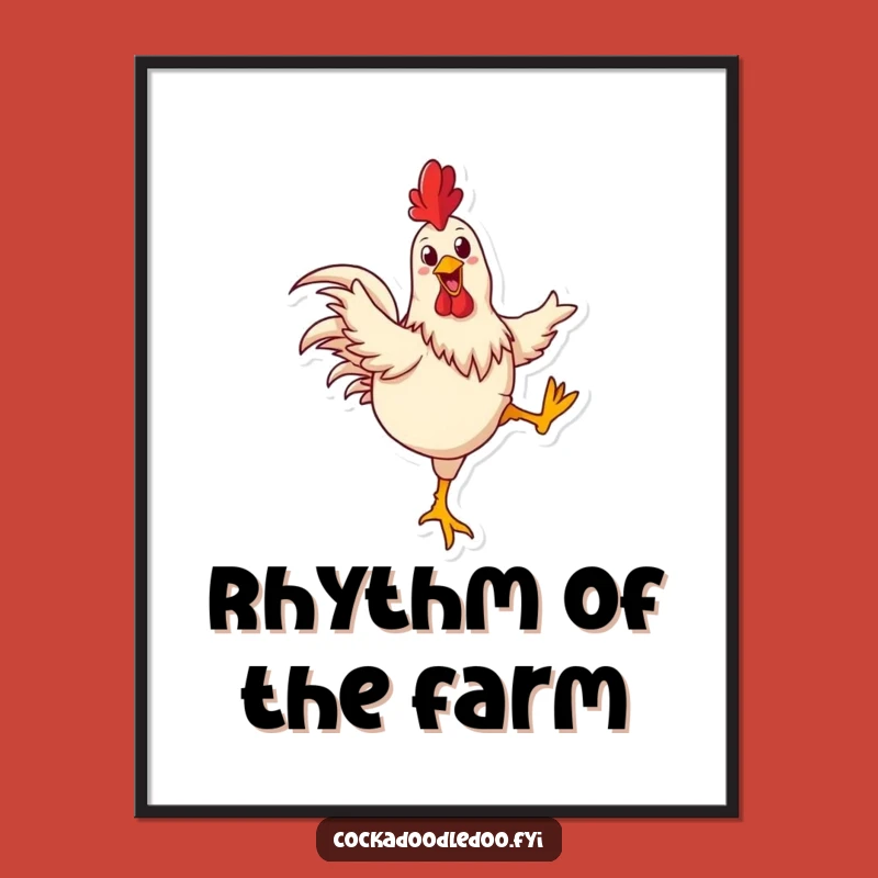 Instant Funny Rooster Dancing Digital Art: Add Energy to Walls