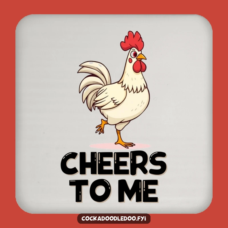 Funny Confident Rooster Strut Coaster Set: Bold Protection, a Stylish Funny Gift