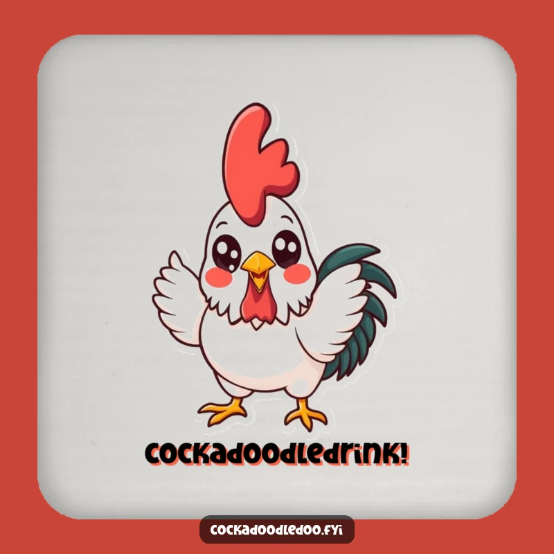 Funny Kawaii Rooster Crowing Coaster Set: Protect Surfaces with Cute Style