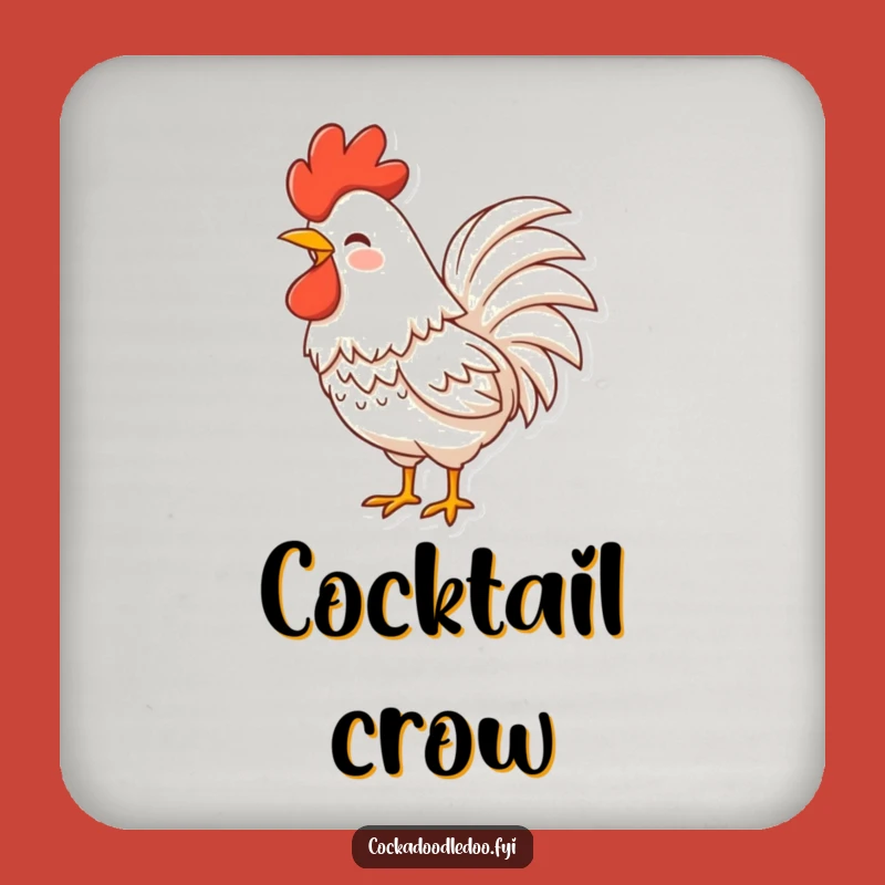Funny Rooster Laugh Drink Coaster: Birdy Protector for Spirited Tables