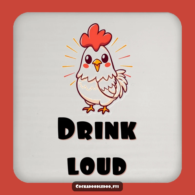 Funny Energetic Rooster Coasters: Protect Surfaces with Powerful Style