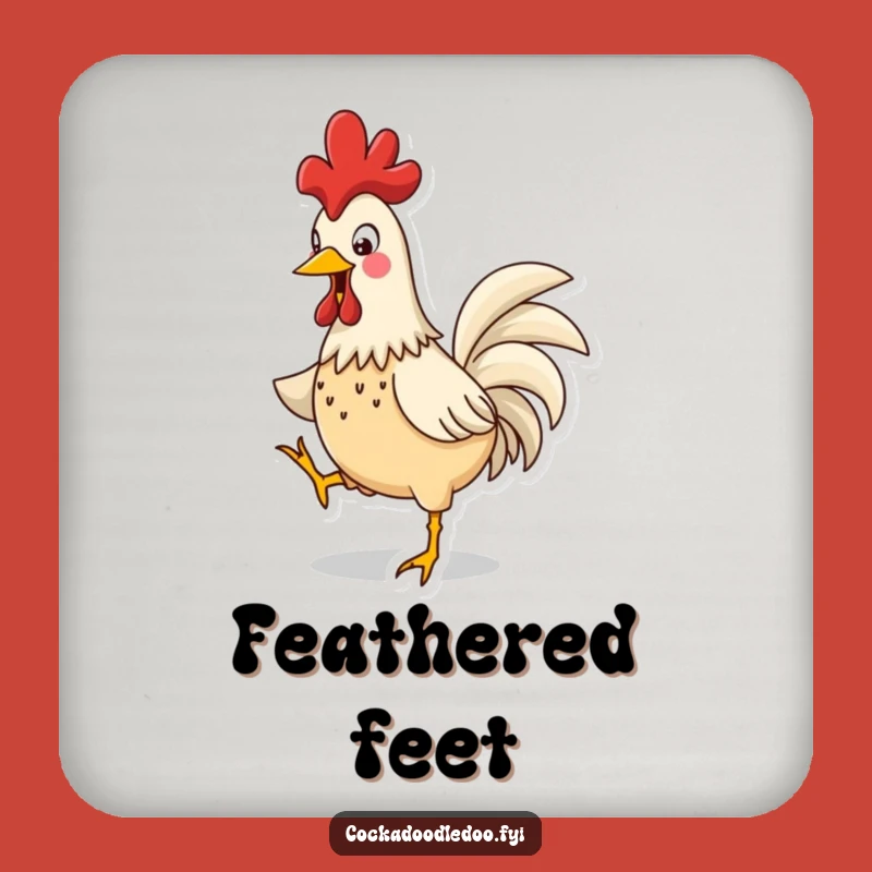 Funny Rooster Jig Drink Coaster: Cartoon Bird Set for Table Protection, Hilarious Funny Gifts