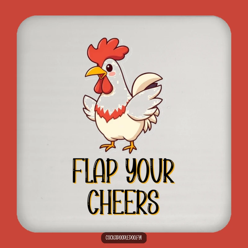 Funny Cheerful Rooster Coaster Set: Flapping Surface Guard, Perfect Humorous Gift
