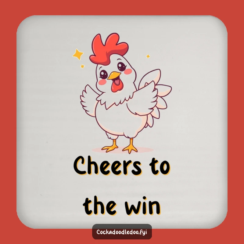 Funny Grinning Rooster Coaster: Hilarious Protection for Your Joyful Drinks