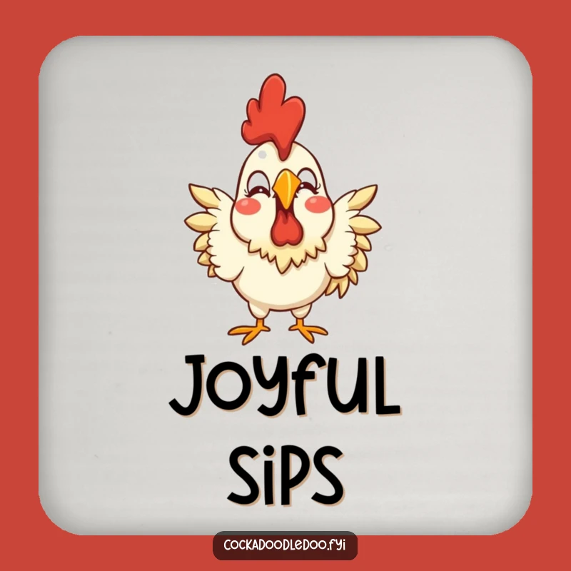 Funny Joyful Rooster Coaster - Exaggerated Expression for Happy Homes