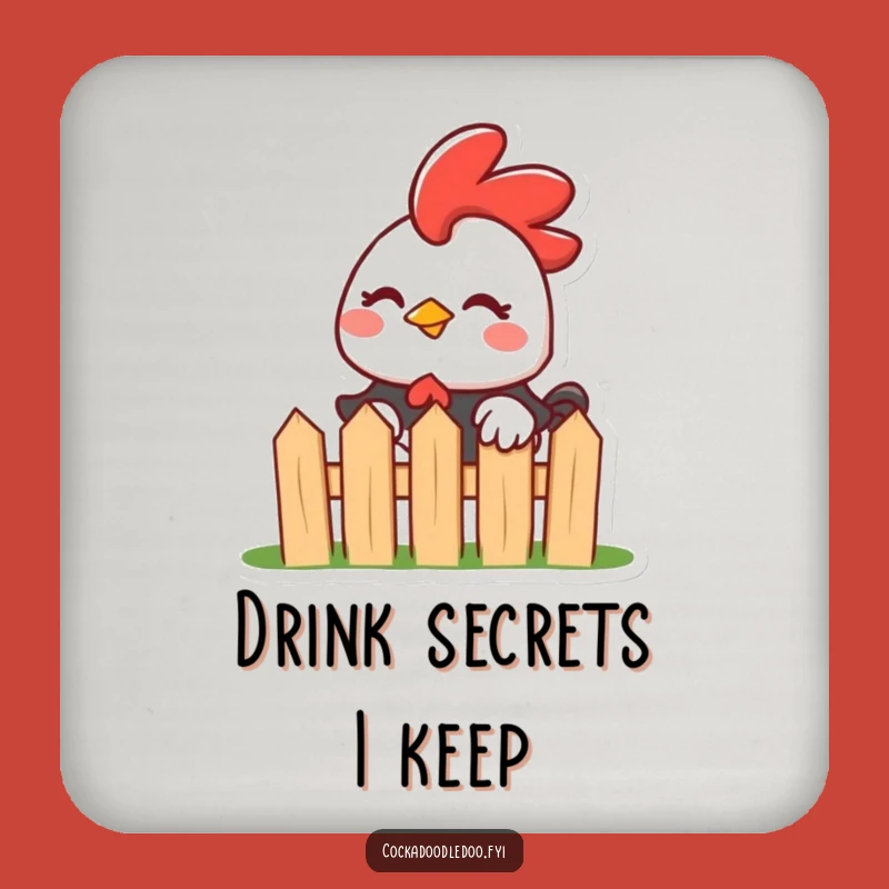 Funny Kawaii Rooster Coaster: Mischievous Wink for Humorous Table Protection