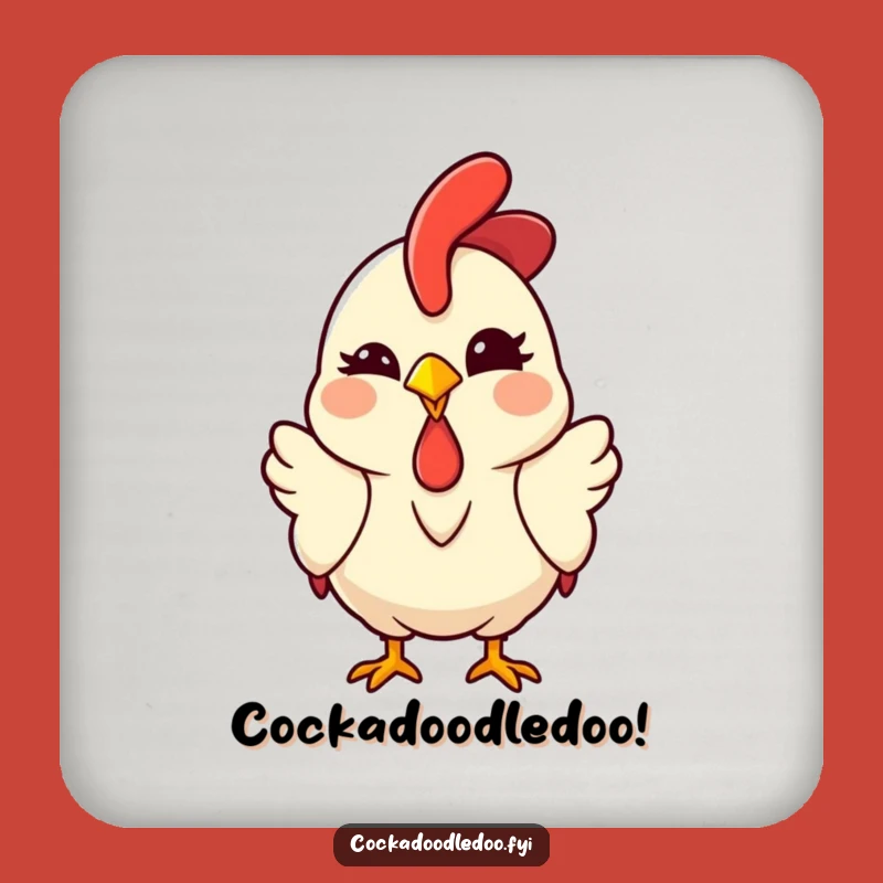 Funny Kawaii Rooster Coaster - Winking Protection, Quirky Gift