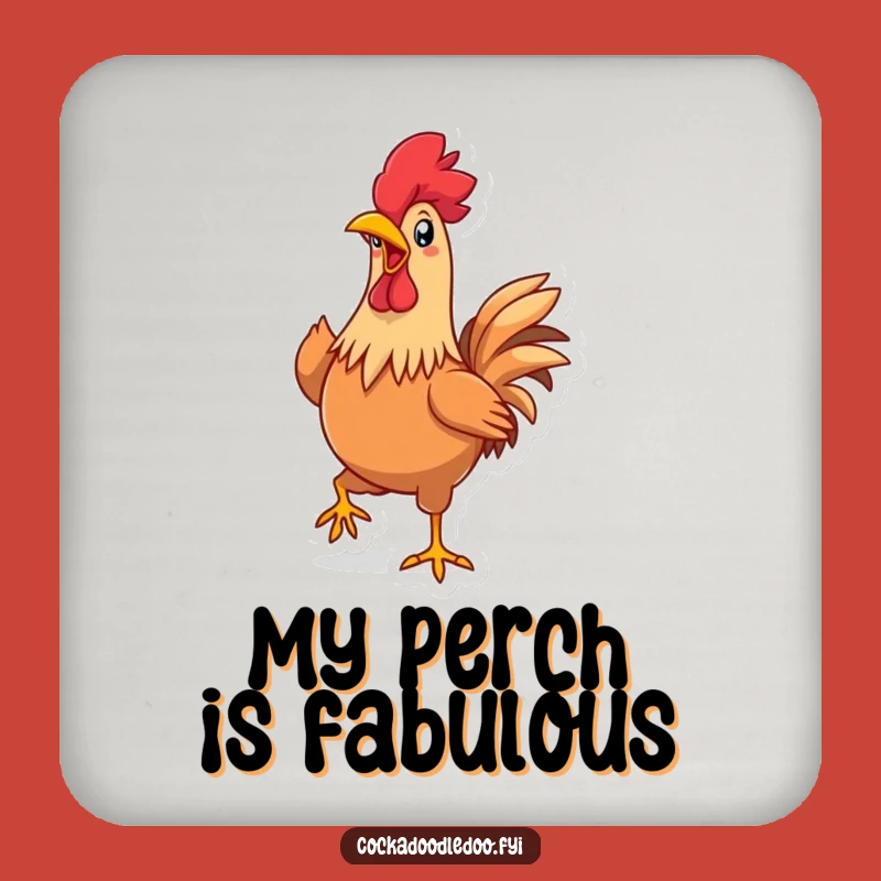 Funny Kawaii Rooster Strut Coasters: Protect Surfaces with Hilarious Art
