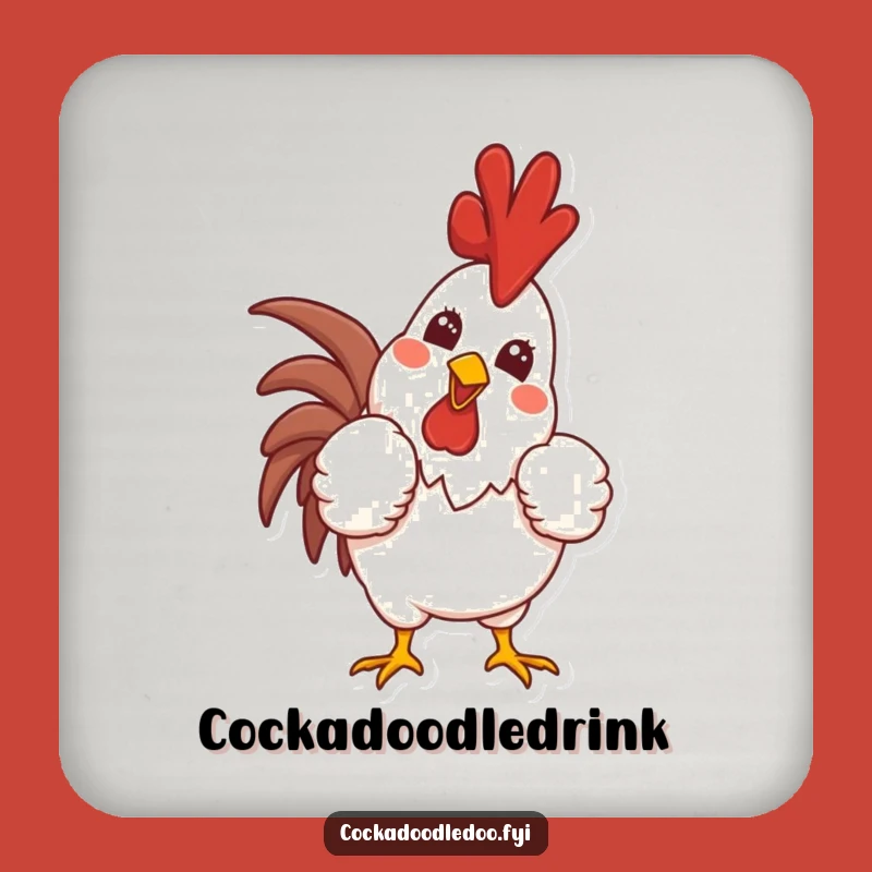 Funny Proud Rooster Coaster: Protect Surfaces with Morning Smiles, Great Gift