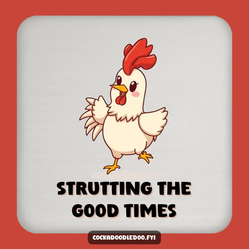 Funny Rooster Coaster: Cheerful Strut Art, A Small but Funny Gift