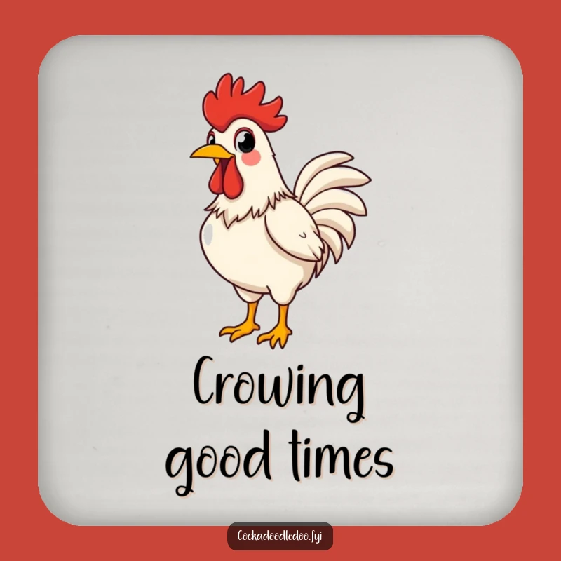 Funny Rooster Crowing Drink Coaster: Protect Surfaces with Farmyard Fun