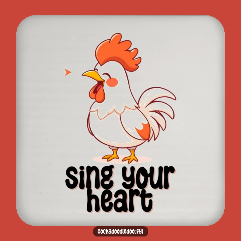 Funny Rooster Song Coaster: Loud Protection, Unique Funny Gift