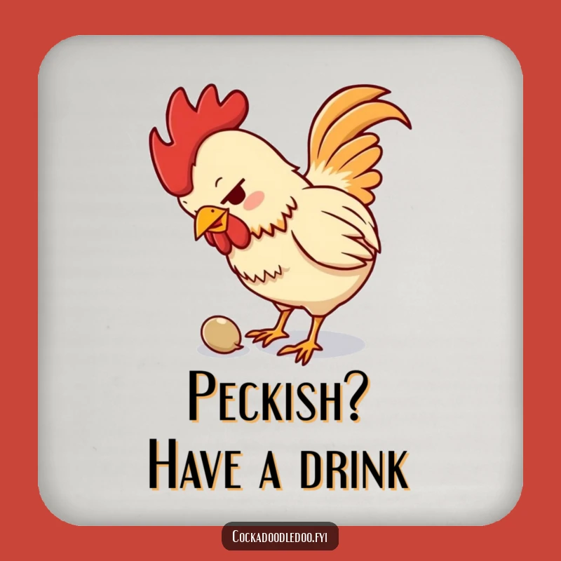 Funny Determined Rooster Coaster: Hilarious Protection for Your Surfaces