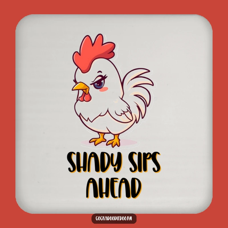 Funny Mischievous Rooster Coasters: Protect Surfaces with Naughty Charm, Fun Set