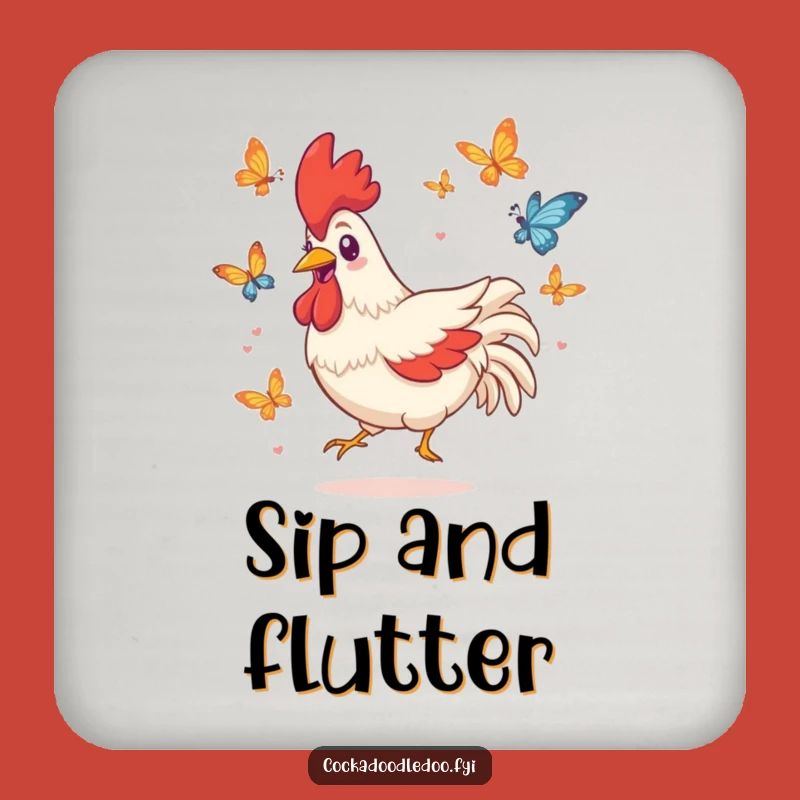 Funny Kawaii Rooster Drink Coaster - Protect Surfaces with Playful Style