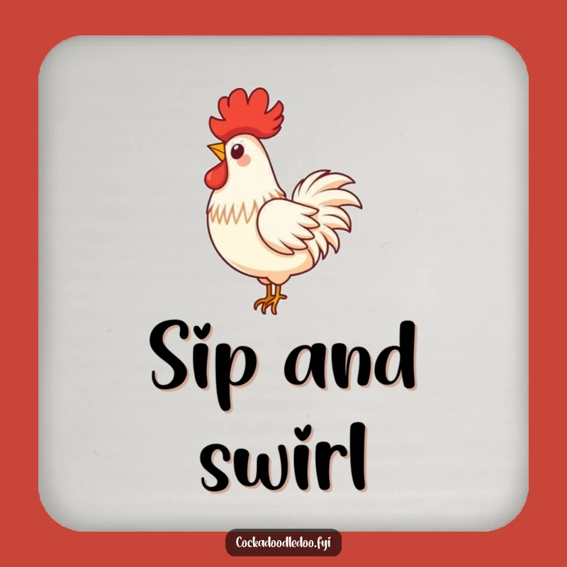 Funny Rooster Feather Coaster: Hilarious Protection with a Playful Touch