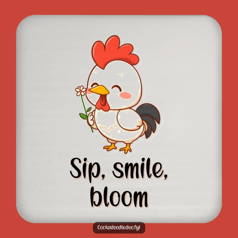 Funny Kawaii Rooster Coaster: Cheerful Flower Holder - Protective Funny Gift for Tabletops