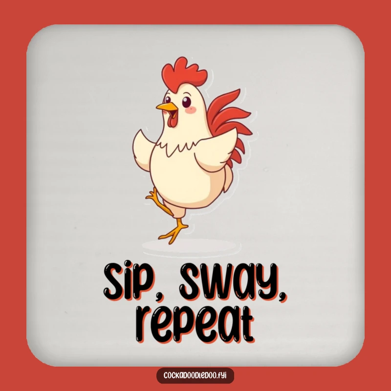 Funny Dancing Rooster Coaster: Protect Surfaces with Farmyard Fun