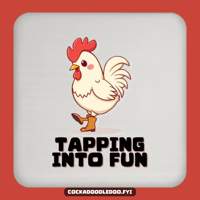 Funny Kawaii Rooster Boots Coasters: Protect Surfaces with Rhythmic Charm