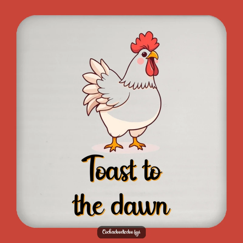 Funny Kawaii Rooster Drink Coaster: Add Morning Cheer to Your Table
