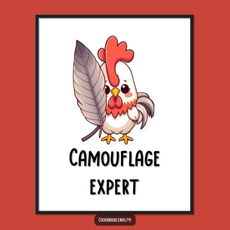 Funny Peeking Rooster Poster: Add Shy Charm to Your Walls, Cute Decor