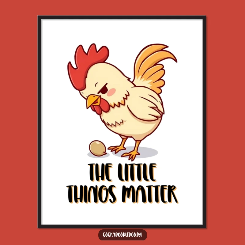 Funny Determined Rooster Poster: Hilarious Wall Art for a Motivational Laugh