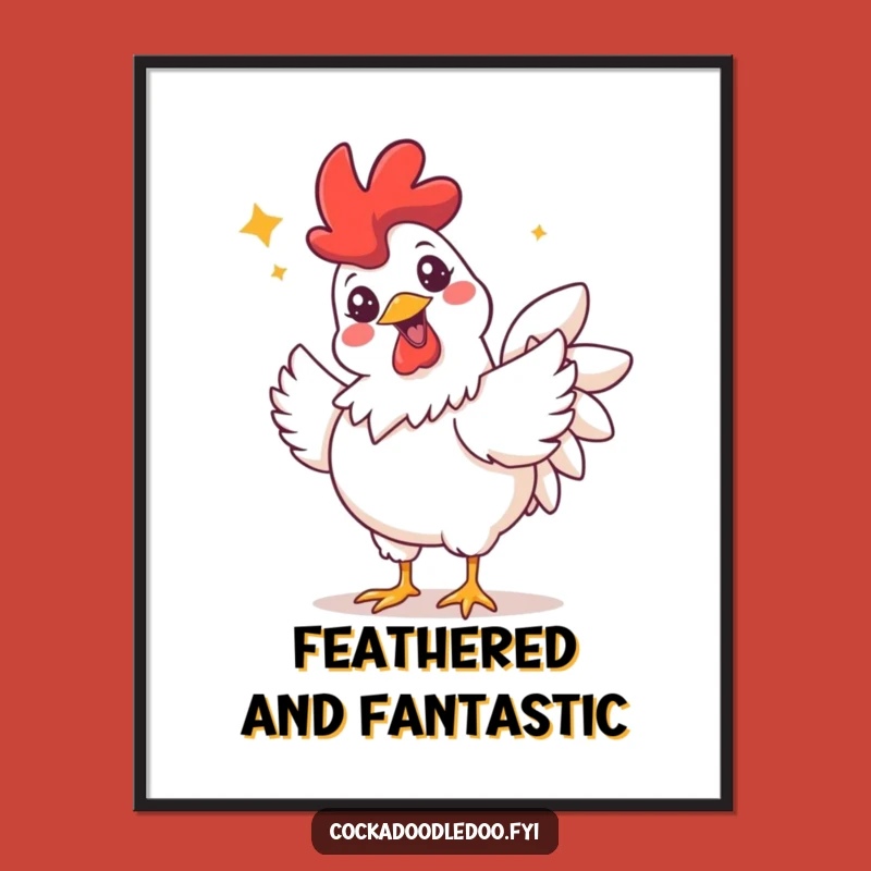 Funny Grinning Rooster Poster: Hilarious Wall Art for a Cheerful Vibe