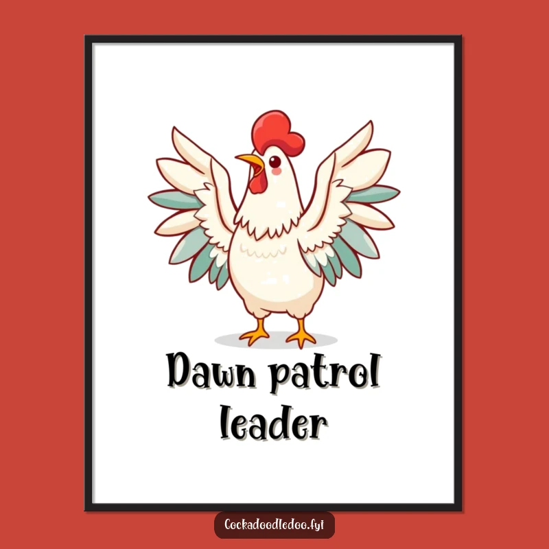 Funny Kawaii Rooster Morning Call Poster - Vibrant Wall Art Gift