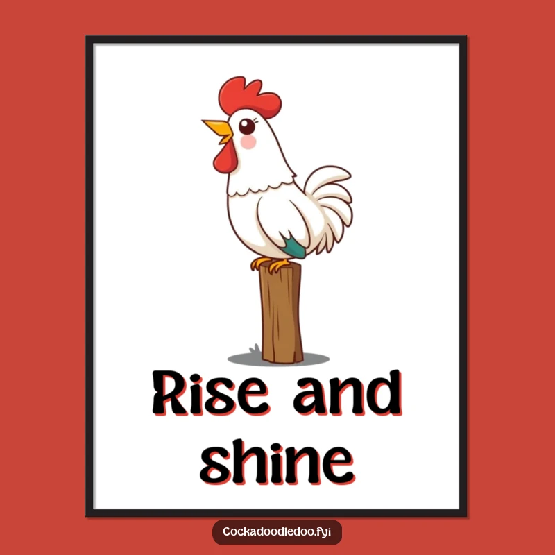 Funny Kawaii Rooster Poster, Bring Joyful Crowing to Your Walls!