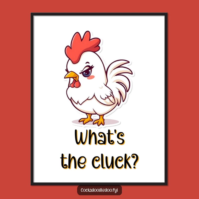 Funny Mischievous Rooster Poster: Add a Naughty Glint to Your Walls, Fun Art