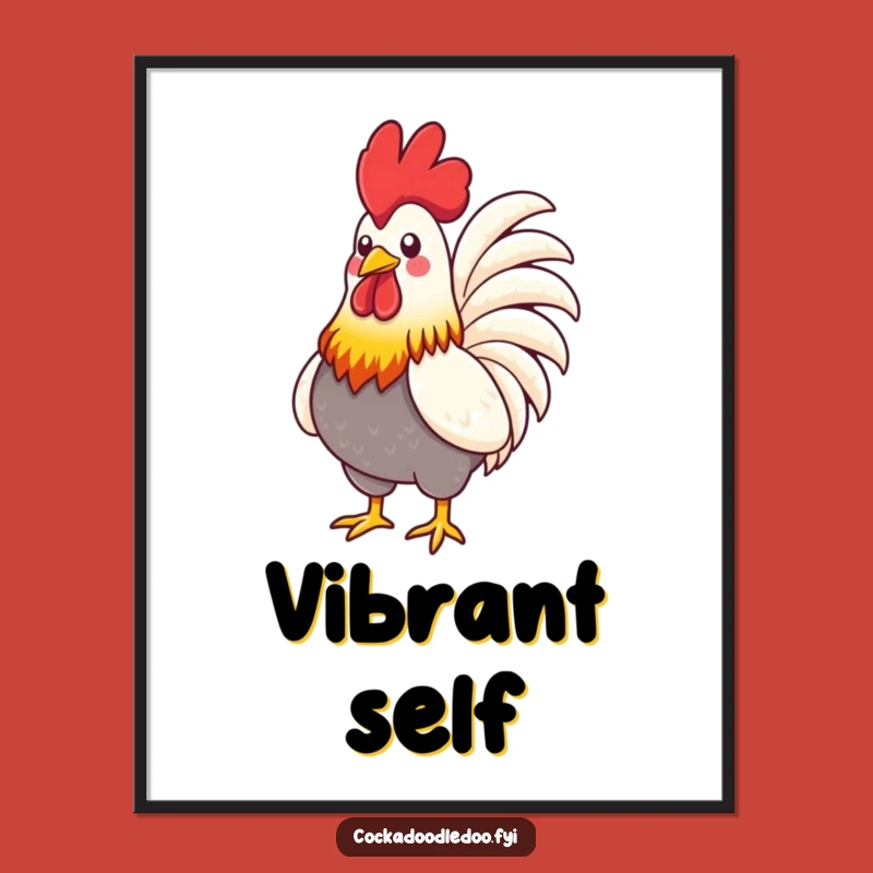 Funny Rooster Chest Poster: Vibrant Pride Art, Unique Funny Gift Decor