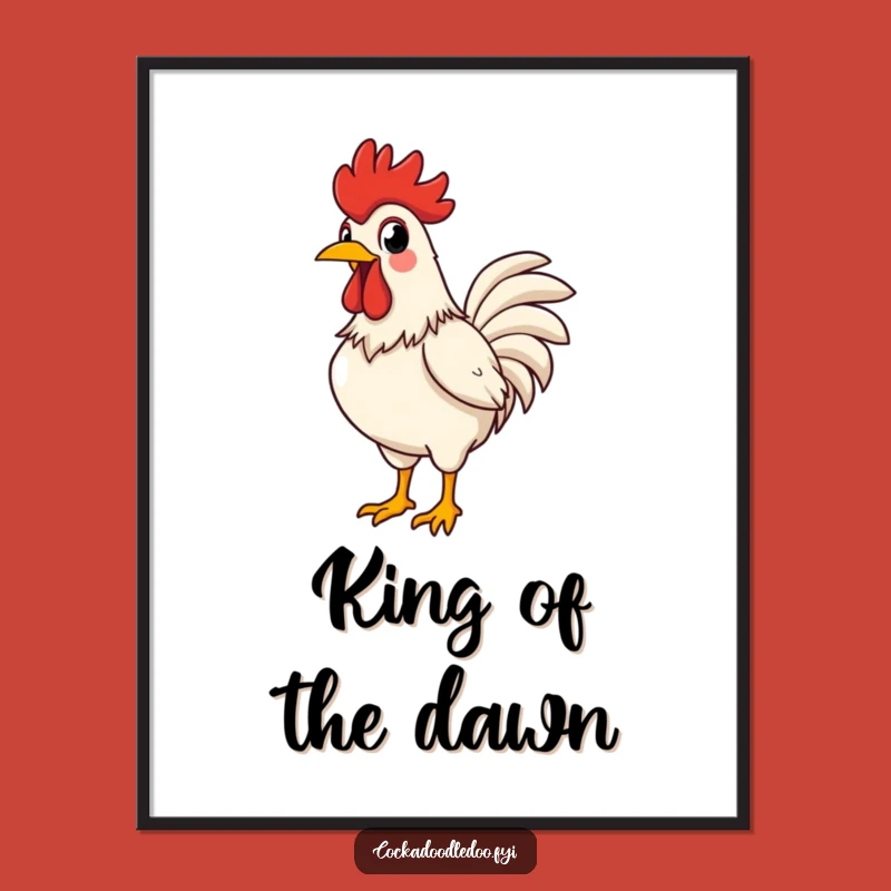 Funny Rooster Crowing Poster: Brighten Your Walls with Bold Art
