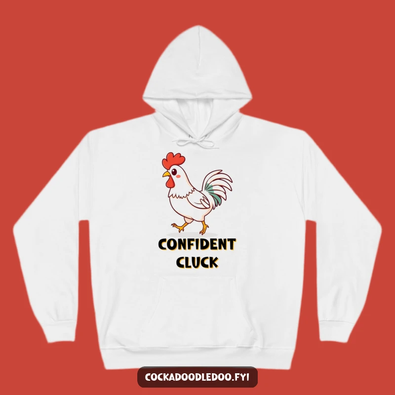 Funny Kawaii Rooster Hoodie: Confident Strut - Cozy Funny Gift for Sunny Personalities