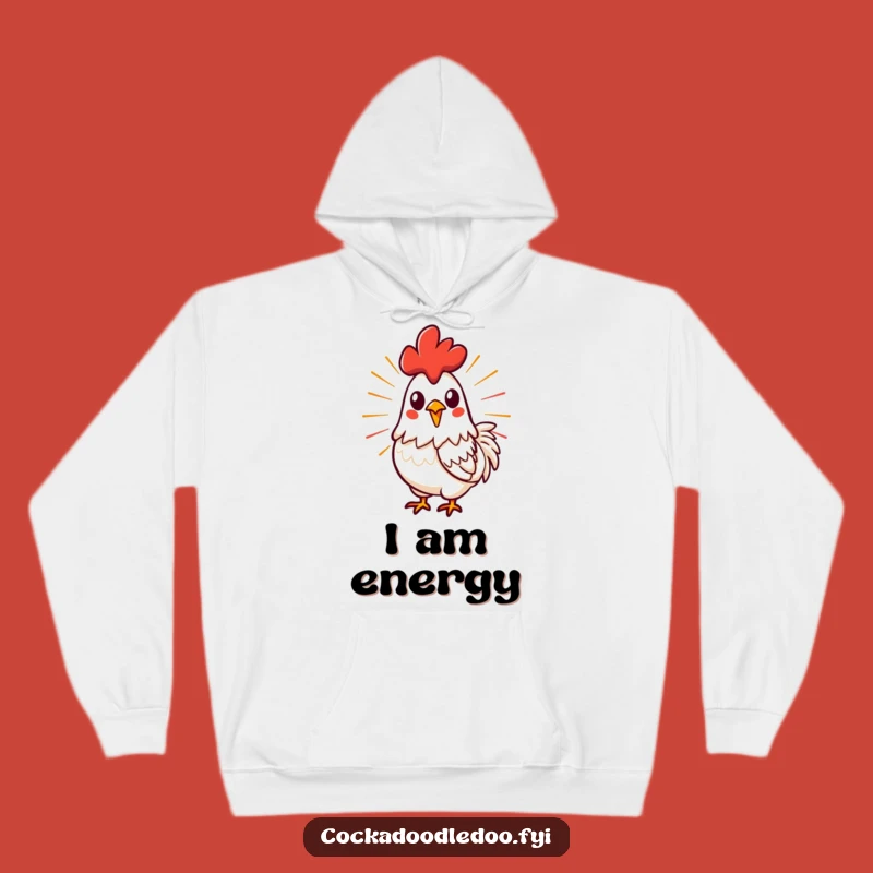Cozy Funny Energetic Rooster Hoodie: Embrace Your Inner Power!