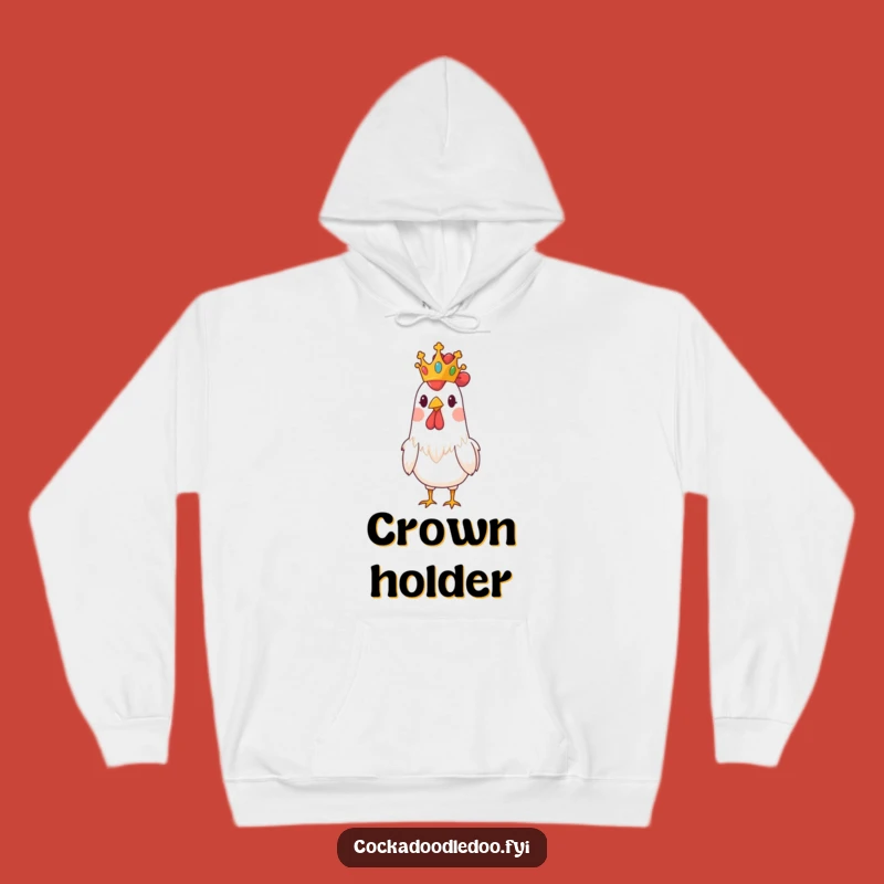 Funny Regal Rooster Crown Hoodie - Cozy Up in Comedic Majesty