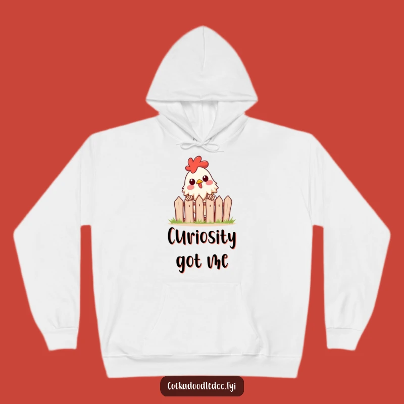 Funny Rooster Peeking Hoodie: Cozy Curiosity, Adorable Funny Gift for Roosters