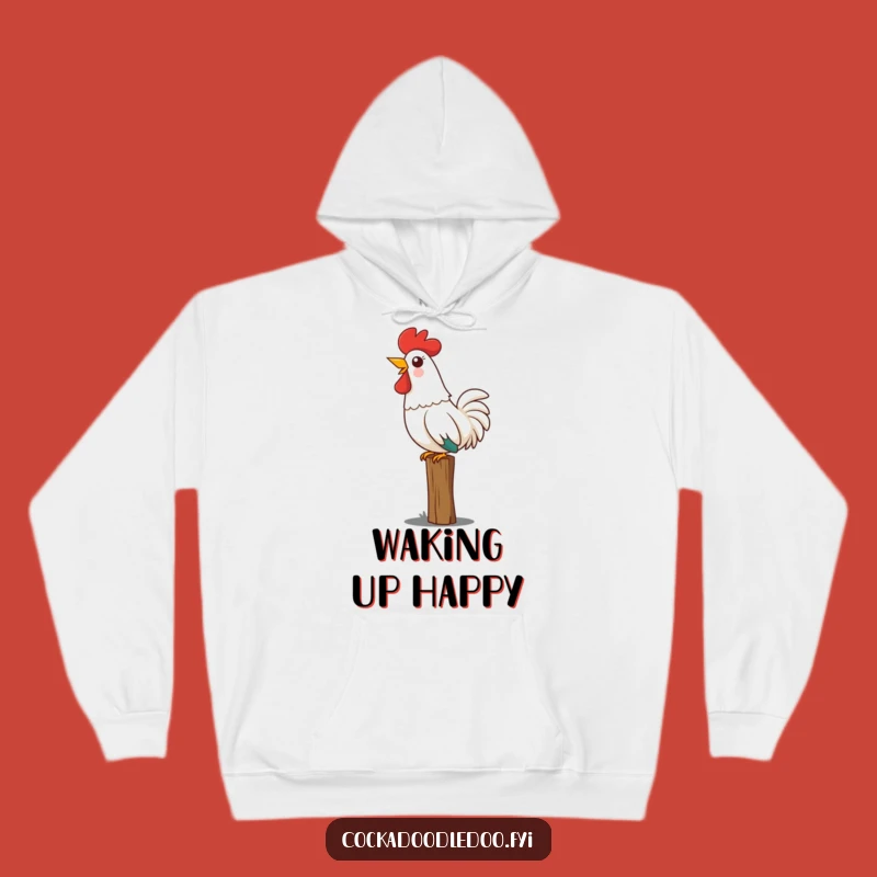 Funny Kawaii Rooster Hoodie, Cozy Up with Bold Morning Cheer!