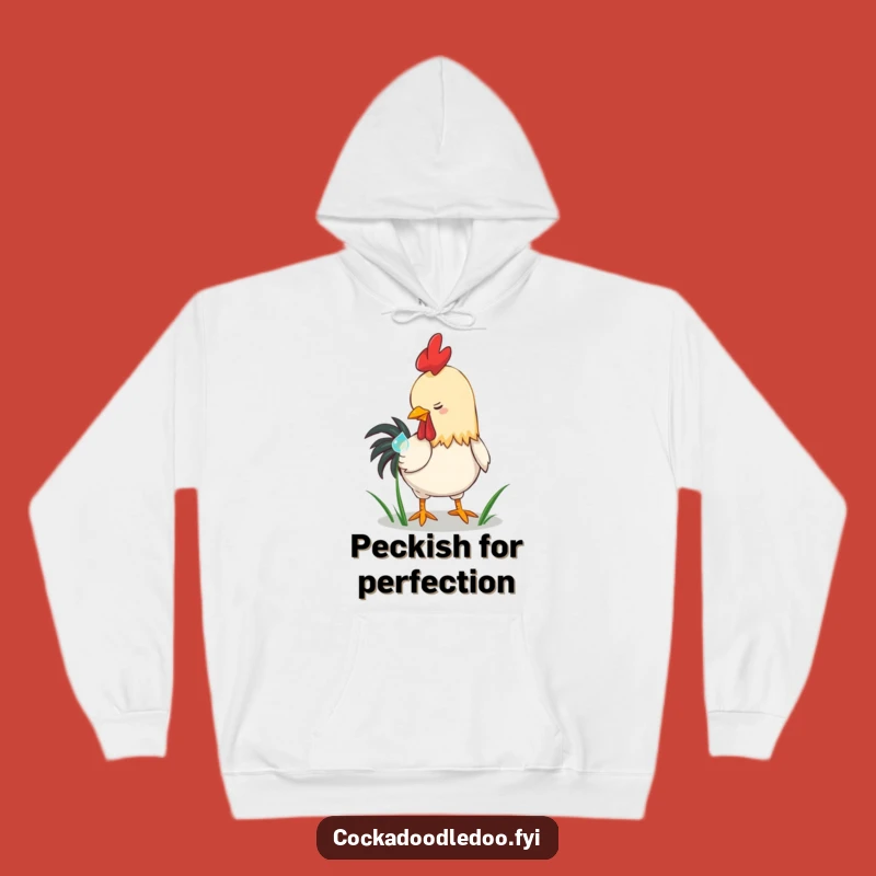 Funny Playful Rooster Dewdrop Hoodie: Cozy Up with Nature's Humor, a Sweet Funny Gift