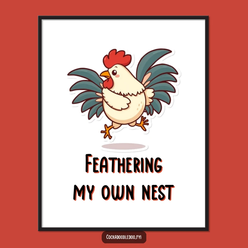 Free Printable Rooster Hop Wall Art: Silly Rooster Downloadable Decor for a Lively Space!