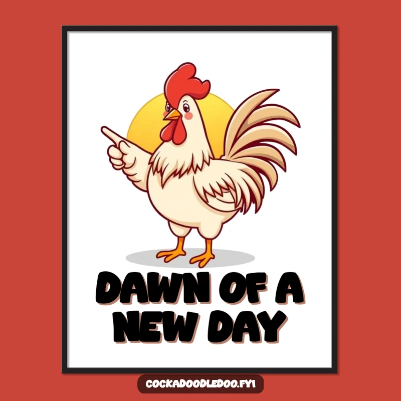 Free Printable Wall Art: Rooster Sunrise Art, Motivational Downloadable Decor for Homes