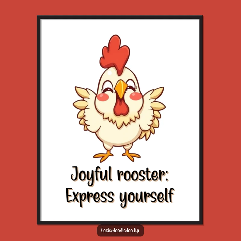Free Printable Wall Art: Joyful Rooster, Exaggerated Expression Downloadable Art!