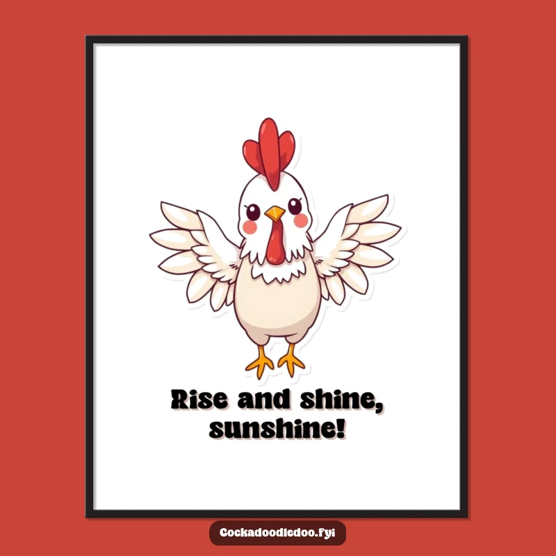 Kawaii Rooster Wall Art: Free Printable Downloadable Art for Cheerful Decor