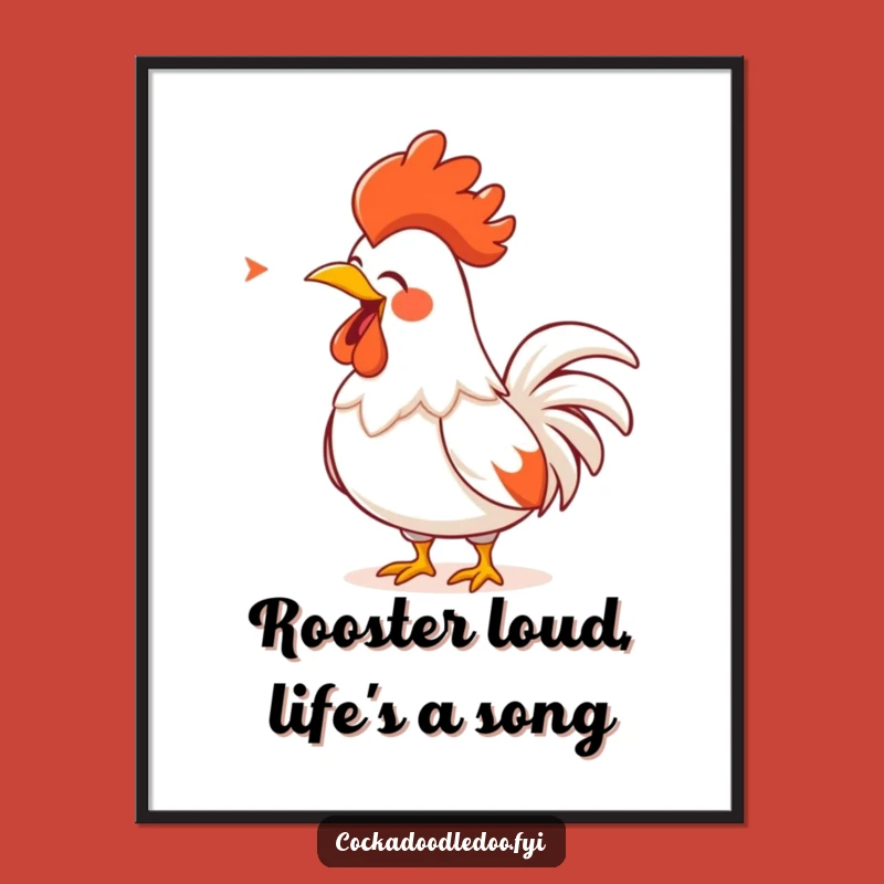 Free Printable Wall Art: Loud Rooster Song, Whimsical Downloadable Decor!