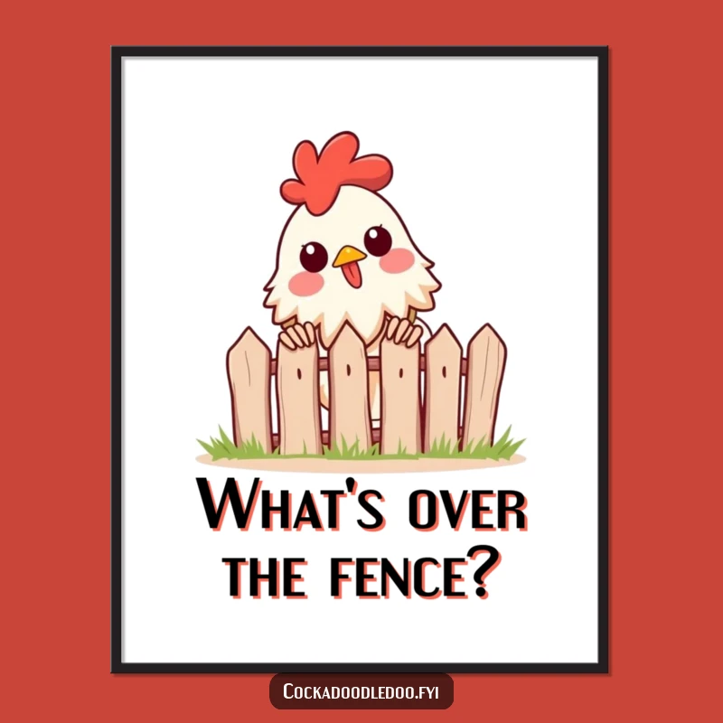 Free Printable Wall Art: Peeking Rooster Curious Decor Downloadable Gift