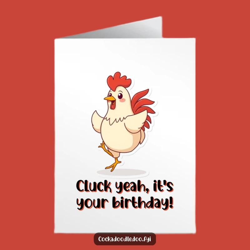 Free Printable Birthday Rooster Dancing Card - Funny Downloadable Gift for Him/Her