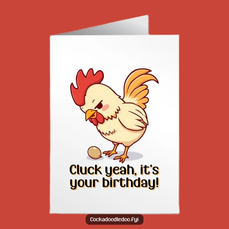 Funny Free Printable Rooster Birthday Card - Determined Pecking Downloadable Gift