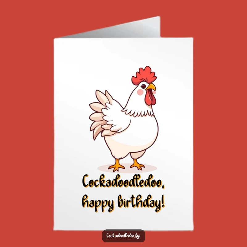 Free Printable Birthday Card: Kawaii Rooster Crowing, Hilarious Downloadable Gift!